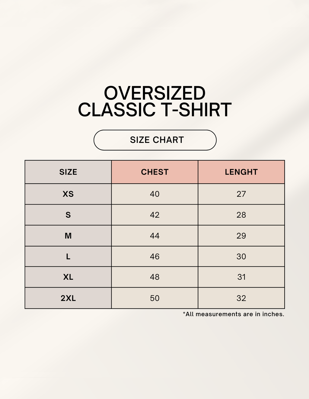 Color_Size Chart